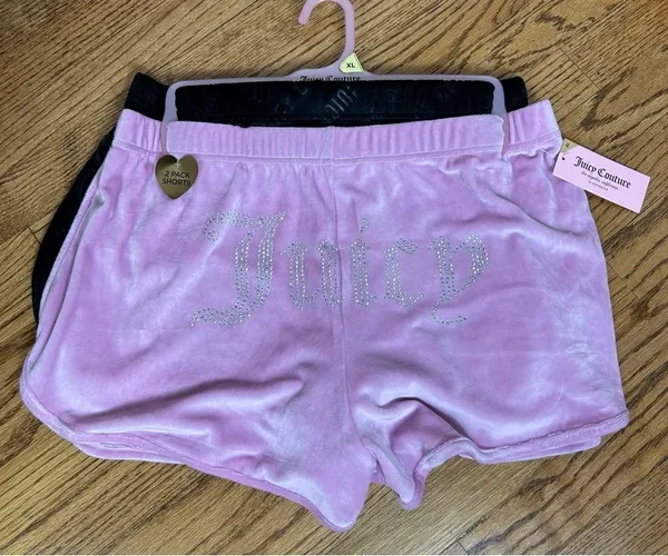 Juicy Couture | Embellished Velour Graphic Pajama Shorts 2 Pairs NWT Size XL - Image 7