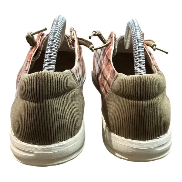 True Craft Plaid Slip On Loafers‎ Womens 7.5M Orange Brown Corduroy Comfortable Fall - Image 4