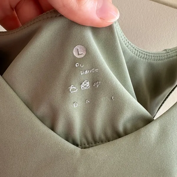 Light Green Racerback Sports Bra, Workout Gear, Women’s Activewear, Size Large - Image 5
