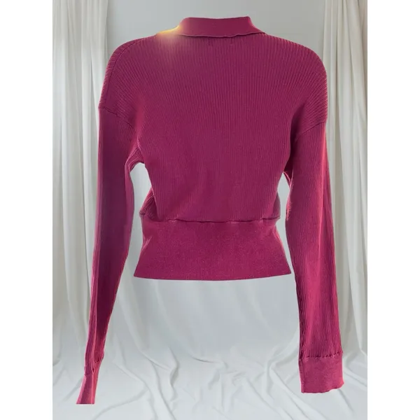 Monrow Magenta Ribbed Sweater Size Small Pink - Image 3