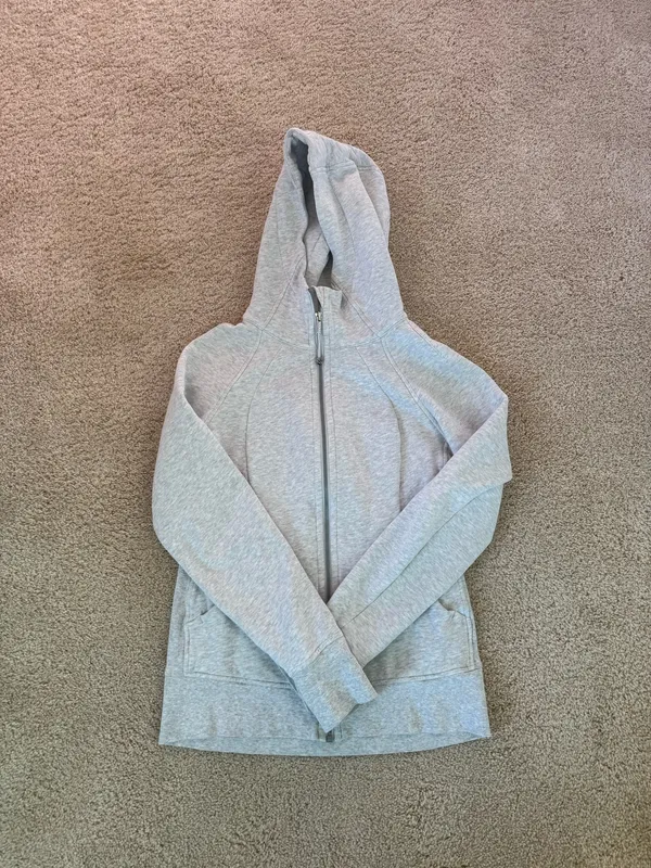 Lululemon Scuba Hoodie Heathered White / Silver - Image 9