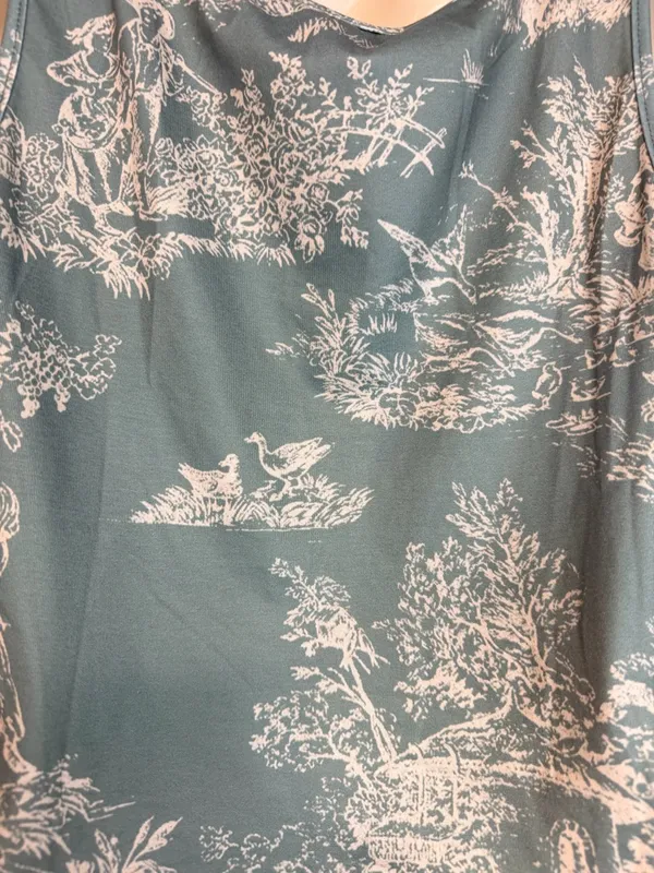 Cider Sage Green Toile Square-Neck Crop Top - Image 7