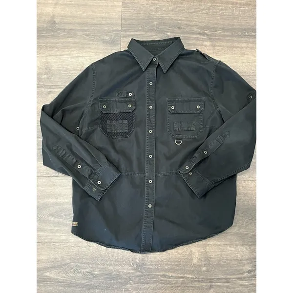 Lauren Ralph Lauren Safari Feild Tested Womens 1X Black Snap Button Down Shirt - Image 2