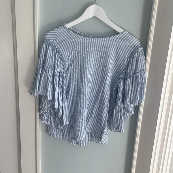 Anthropologie Pilcro Sybil Ruffle-Sleeve Blouse - Image 5