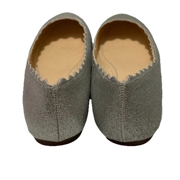 Betsey Johnson SB Dance Glitter Flats Silver Size 9 Blue Sole EUC Bride Wedding - Image 4