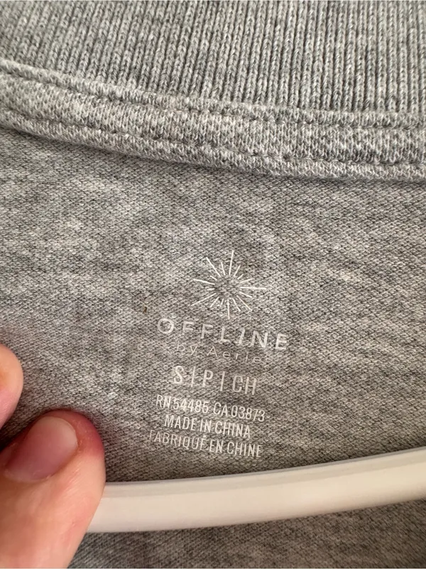 NWT aerie Light Gray Cropped Polo Top - Image 2