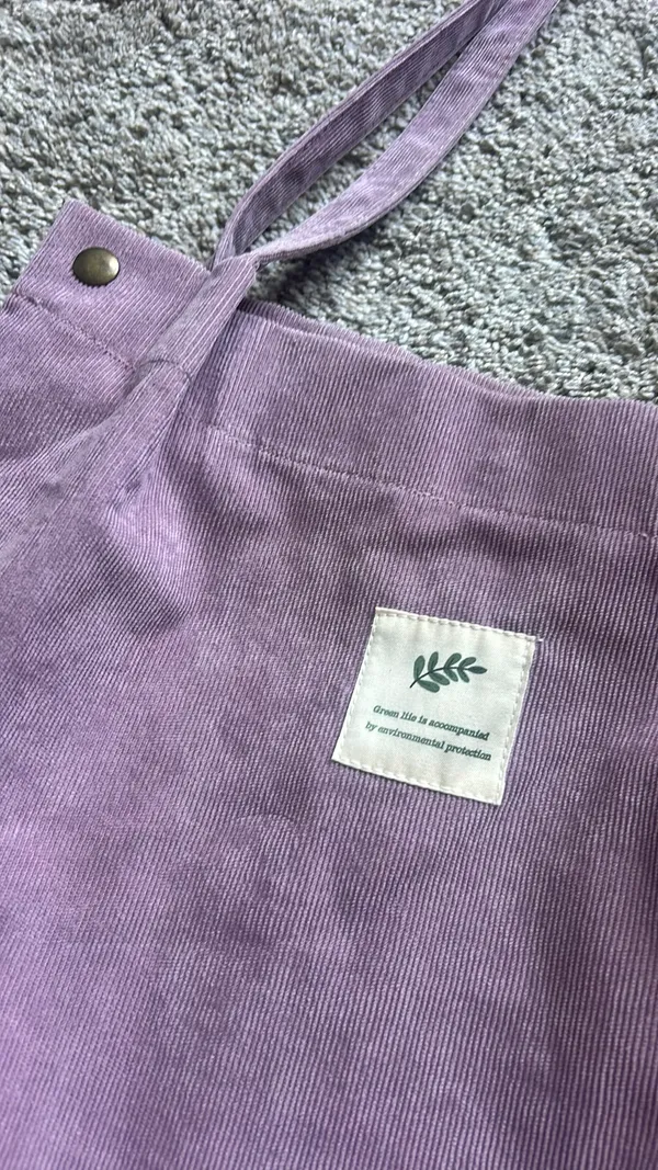 Purple Corduroy Tote Bag - Image 2