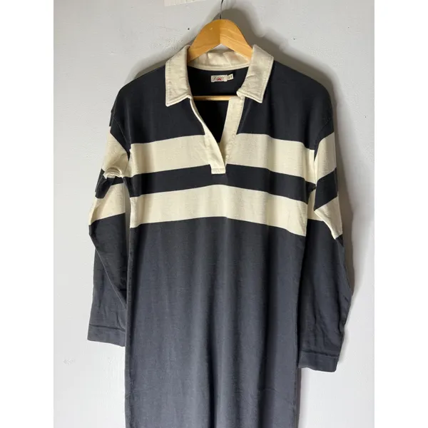 Faherty Rugby Jersey Polo Dress Open Stripe navy white size XS - Image 3