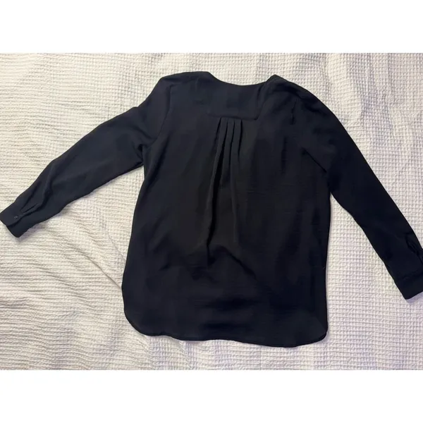 H&M Black Sheer Blouse Women's Size 2 Old Money Work Career Clean Girl - Image 8
