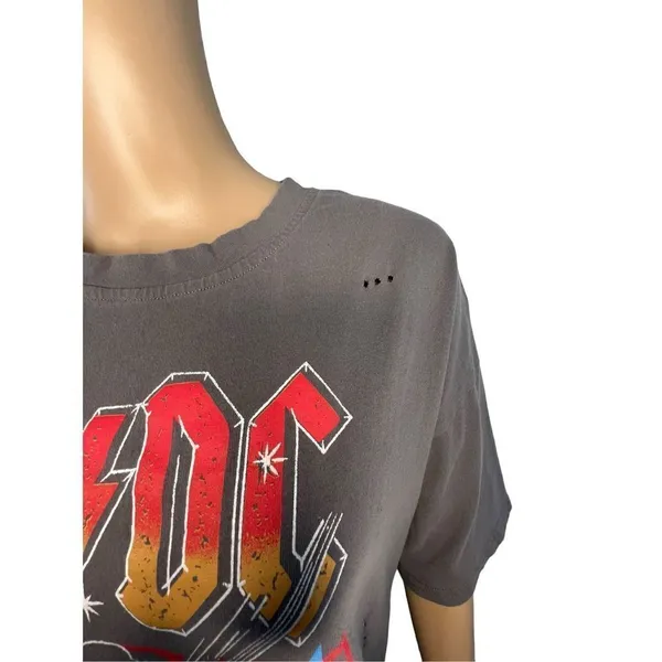 Unbranded AC/DC Graphic Distressed Short Sleeve Rock Band T-Shirt - Image 3