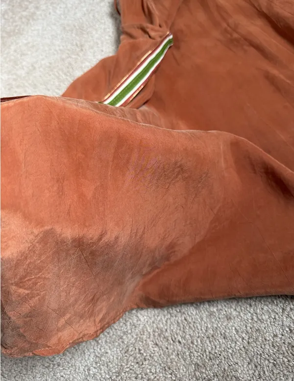 Tribe Kelley Rust Surf Mini Rayon Dress With Side Stripe. Size Medium - Image 9