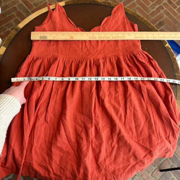SAAJ Paris Robe Adele Corail coral linen‎ viscose Mini Dress size 6 resortwear - Image 4