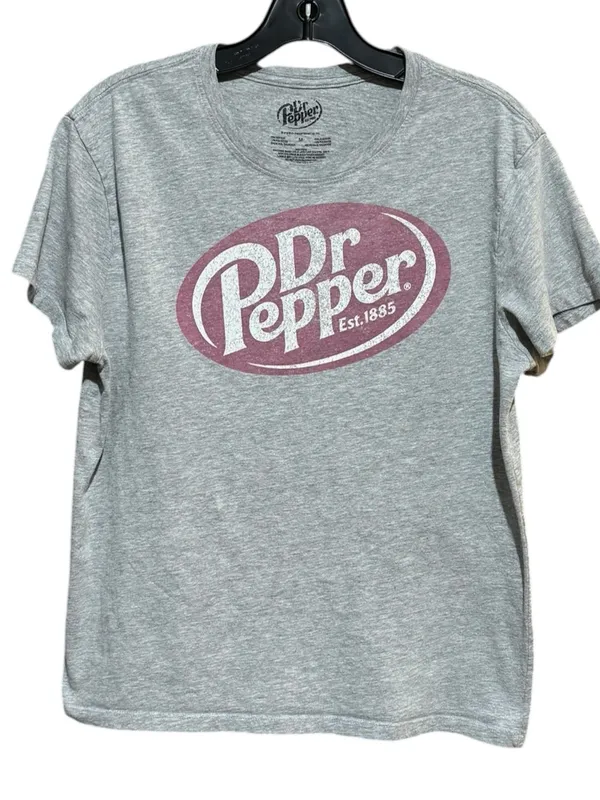DR PEPPER Logo Graphic Tee M 20” p2p Heather Gray - Image 2