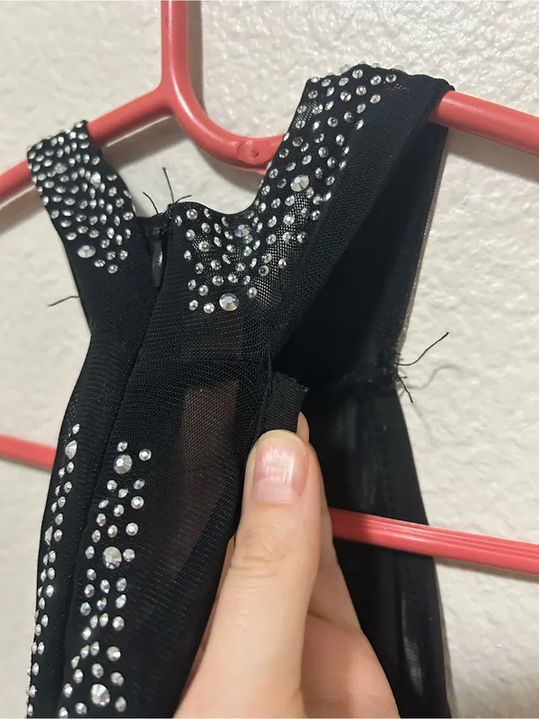 Unbranded Sheer Rhinestone Mesh Halter Mini Dress Festival Y2K Clubwear - Image 5