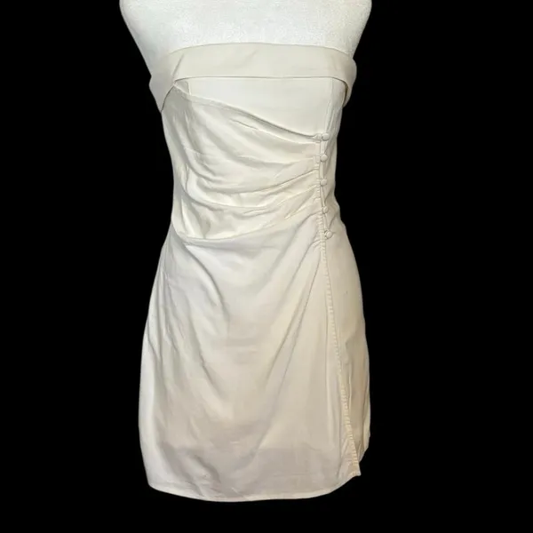 NEW Peppermayo US 6 Lavinia Linen Tube Mini Dress White - Image 3