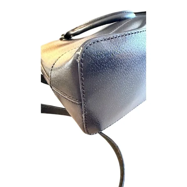 Kate Spade Black Leather Satchel Crossbody Bag Structured Purse - Image 5