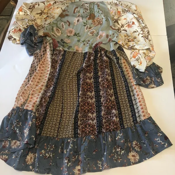 Umgee boho patchwork floral dress - Image 3