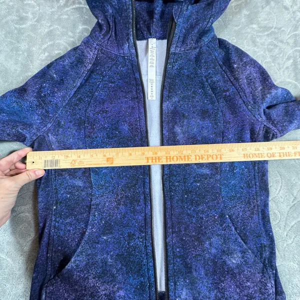 Lululemon Scuba Hoodie Full Zip Galaxy Cosmic Blue Purple Fleece Sz 8 Kangaroo - Image 11