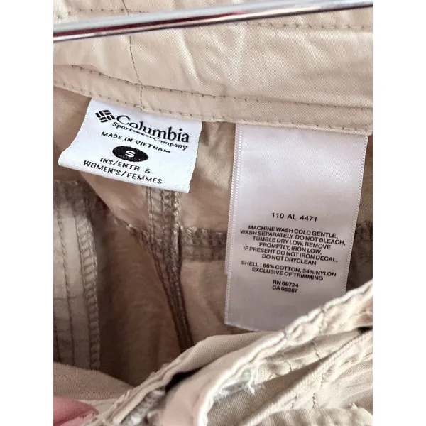 Columbia Womens Khaki Hiking Shorts Drawstring Outdoor Sz 8 - Image 10