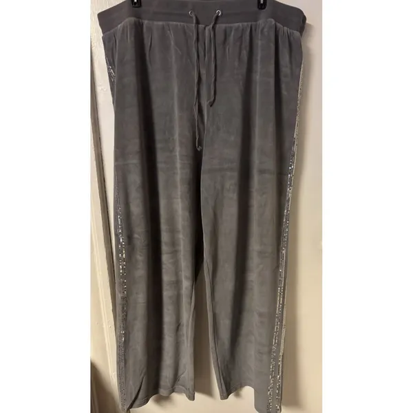 Midnight Velvet Women's Size 2X Gray Silver Embellishes Zip Up 2 pc‎ Track Suit - Image 13