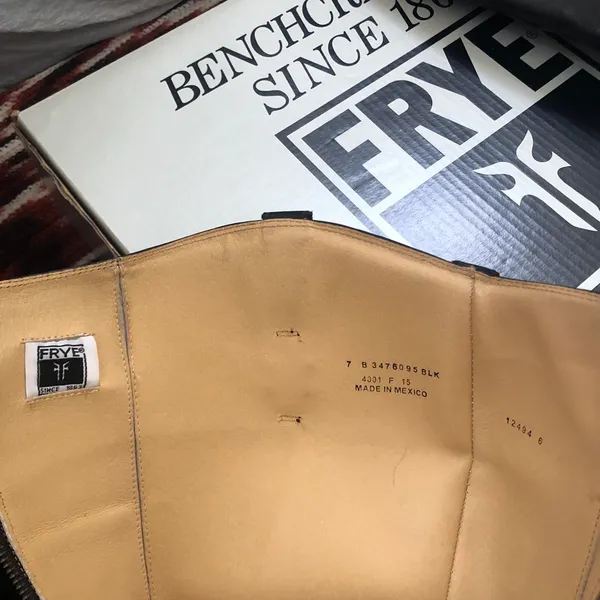 FRYE Jayden Button Tall Knee High Black Leather Campus Equestrian Riding Boots Western Cowboy-Size 7 Comes with box - Image 5