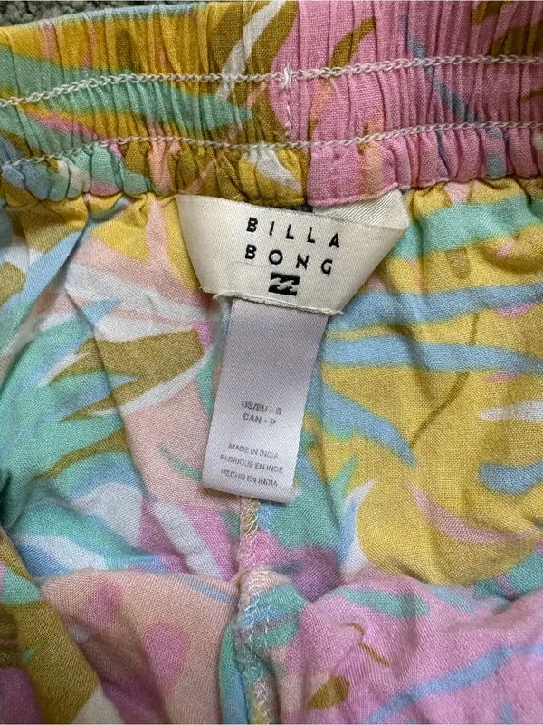 Billabong Tropical Print Shorts Pastel Colored Palm Leaf Pattern Size S Beachy - Image 6