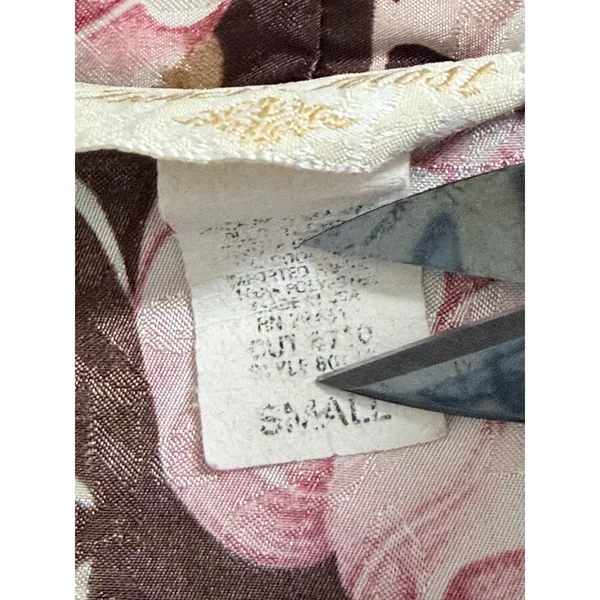 Floral Rose Brown Satiny Vintage Robe Kimono size Small/Medium - Image 8