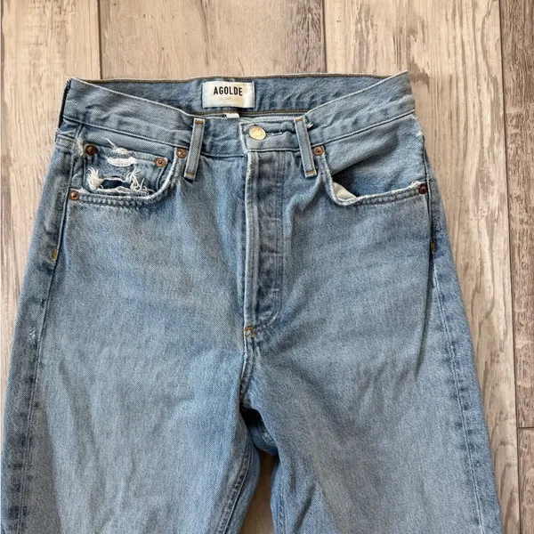 AGOLDE 90’s Mid Rise Loose Fit Jeans size women’s 24 light wash - Image 7