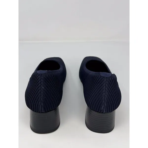 VIVAIA Melody Pro Heels Blue Square Toe Chunky Block Slip On Pumps 37.5 US 7 - Image 8