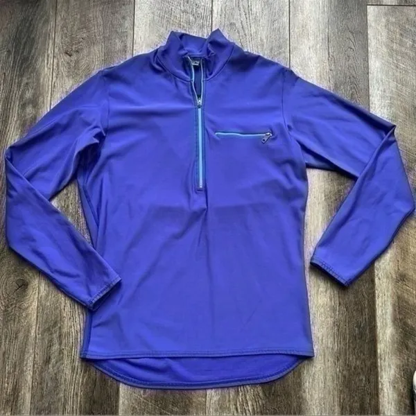 Patagonia Rare Vintage 1/2 Zip Pullover Base Layer Purple Teal Zipper Size Large - Image 4