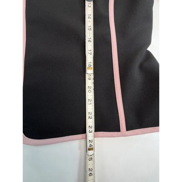 Black Label by Evan-Picone Black Pink Contrast Trim Open Blazer Jacket Size 16 - Image 5