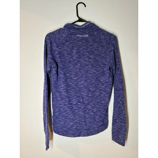 Avalanche‎ Athletic Pullover Top Women's Small Purple White Kangaroo Pocket LOGO - Image 6