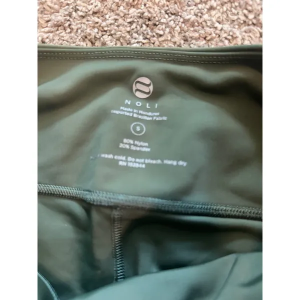 Noli Yoga Liquid Legging Hunter Green High Rise Shiny Metallic Workout Small - Image 4