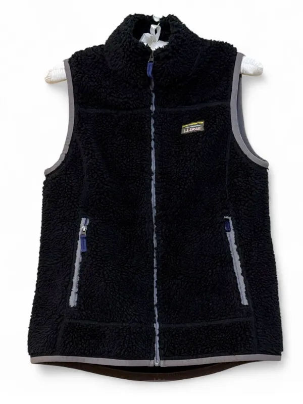 NWT L.L.Bean Women’s Mountain Mountain Pile Black Zip Up Fleece Vest Size S Reg - Image 2