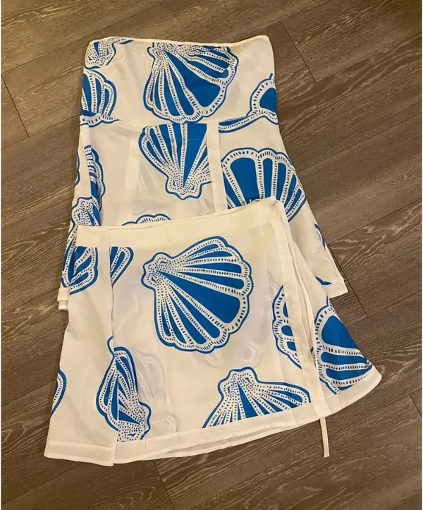 Wicked AF Marina Shell Wrap Set NWT Blue Size XL - Image 2