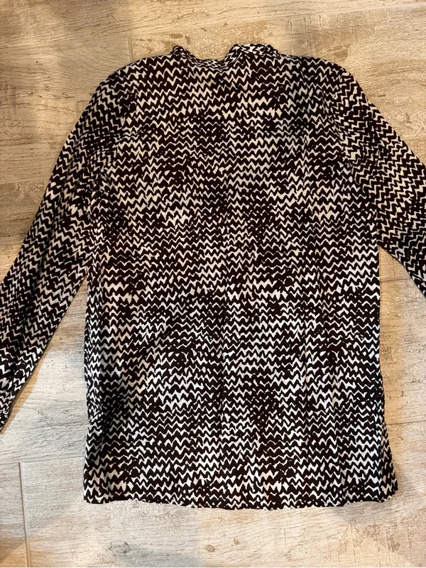 Gap Brown and White Patterned Button-Up Tunic/Blouse - Image 7
