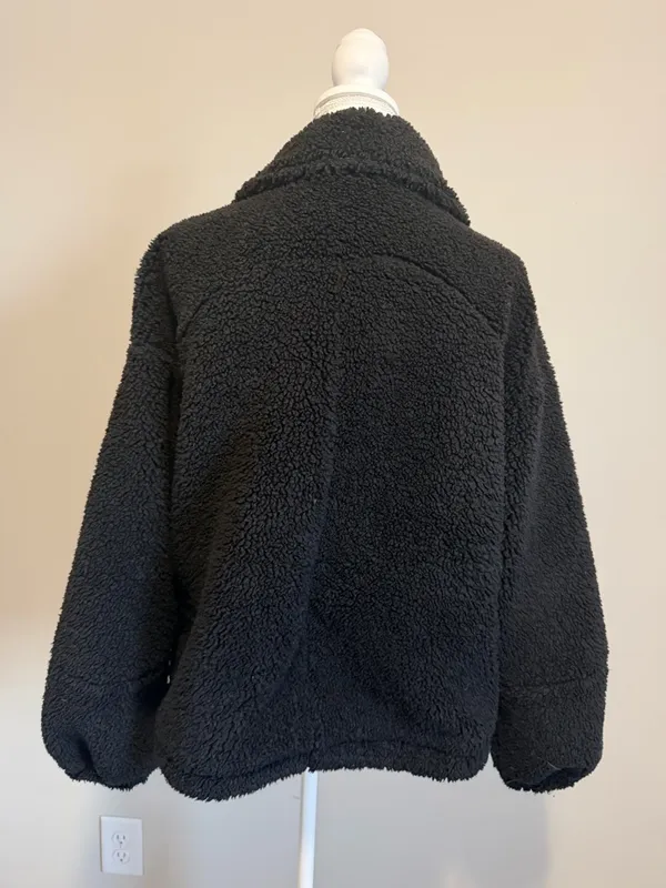 Lululemon Cinchable Fleece Cozy Zip-Up Black womens size 12 - Image 14