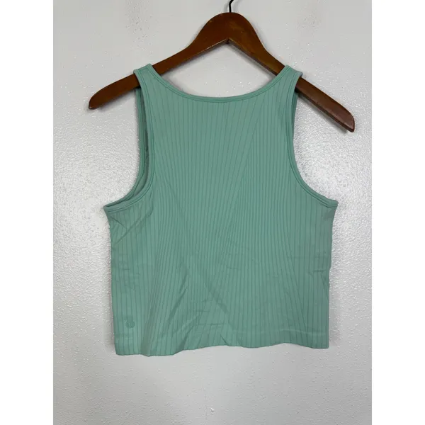 Lululemon Ebb to Street Cropped Tank Top Rib Map Wild Mint Ice Green Size 10 - Image 5