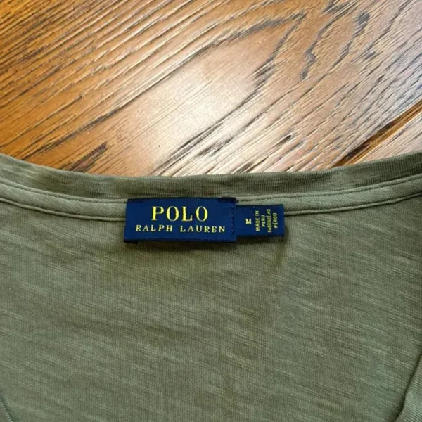 Ralph Lauren Olive Short Sleeve‎ V-Neck Tee - Image 3