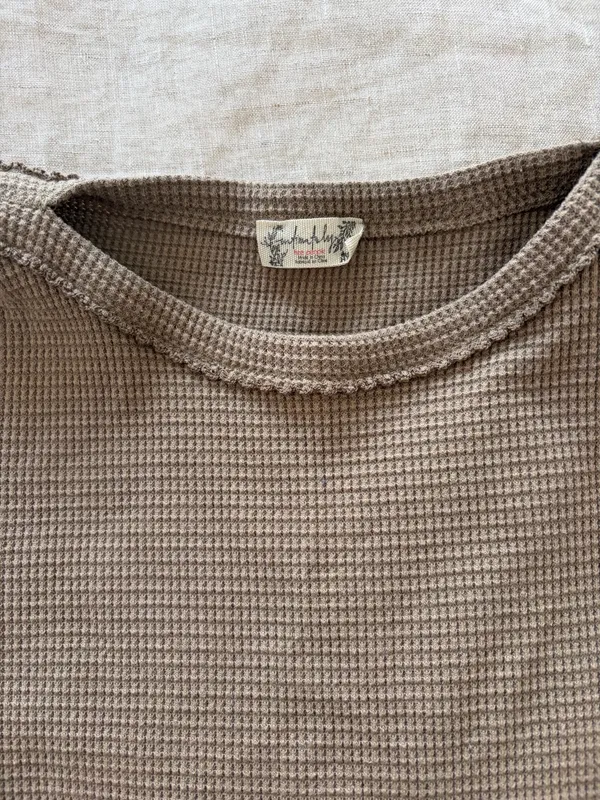 Free People Long Sleeve Waffle Knit Top - Image 3