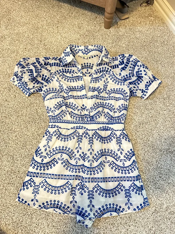 Lace puff sleeve romper White Size M - Image 4
