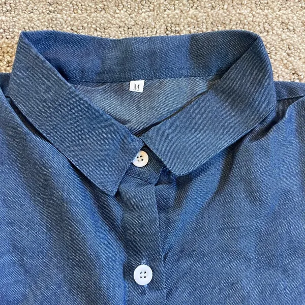 Boutique NWT- Blue Denim Style Long Sleeve Tunic Top Medium - Image 3