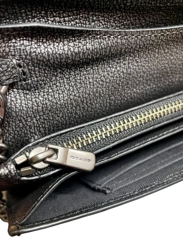 Coach Metallic Silver Convertible Crossbody Clutch - Image 6