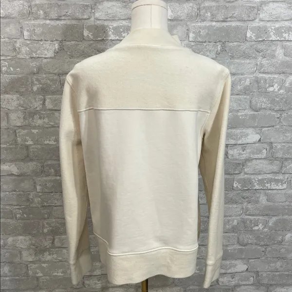 COS Cream Mix Media Textured Sweatshirt - Image 3