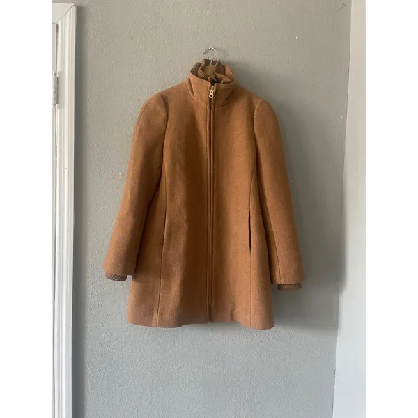 J.Crew Lodge Coat Italian Stadium-Cloth Wool Heather Brown Camel - Image 5