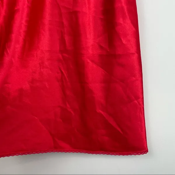 Vintage Val Mode Red Rose Lace Lingerie Slip Dress - Image 7