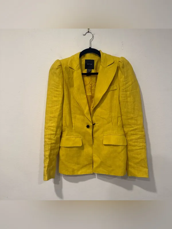 Smythe Mildred Yellow Linen Blazer 2 - Image 2