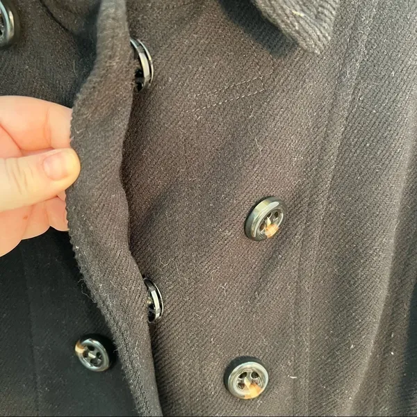 Maralyn & Me Women's Size Medium Double Breasted‎ Peacoat Black Military Lined - Image 6
