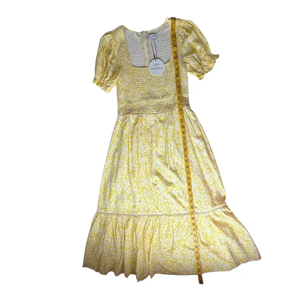 NWT Lost + Wander Sweet Summer Daze Midi Dress Small Yellow‎ Floral Cottagecore - Image 10