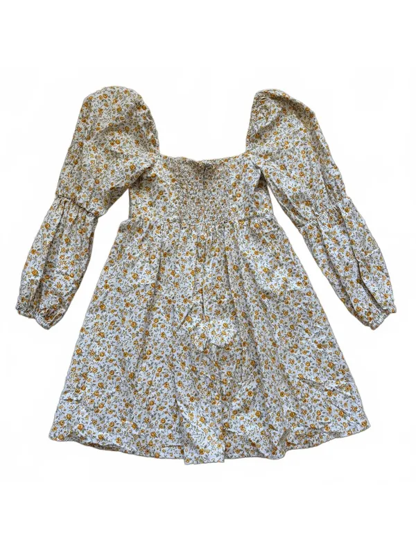 Reformation Michaela Dress Lima Floral Square-Neck Puff Sleeve Prairie Cottage 4 - Image 6